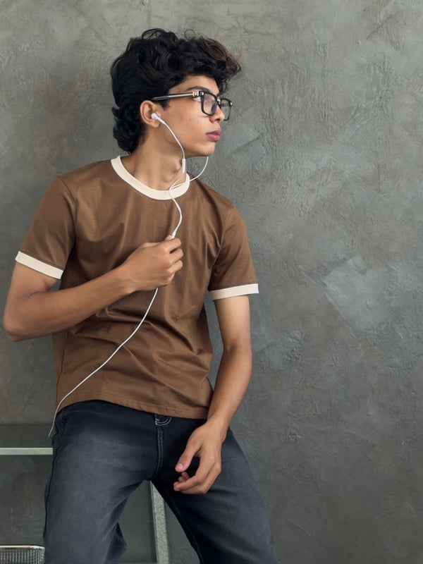 MOCHA RINGER TEE