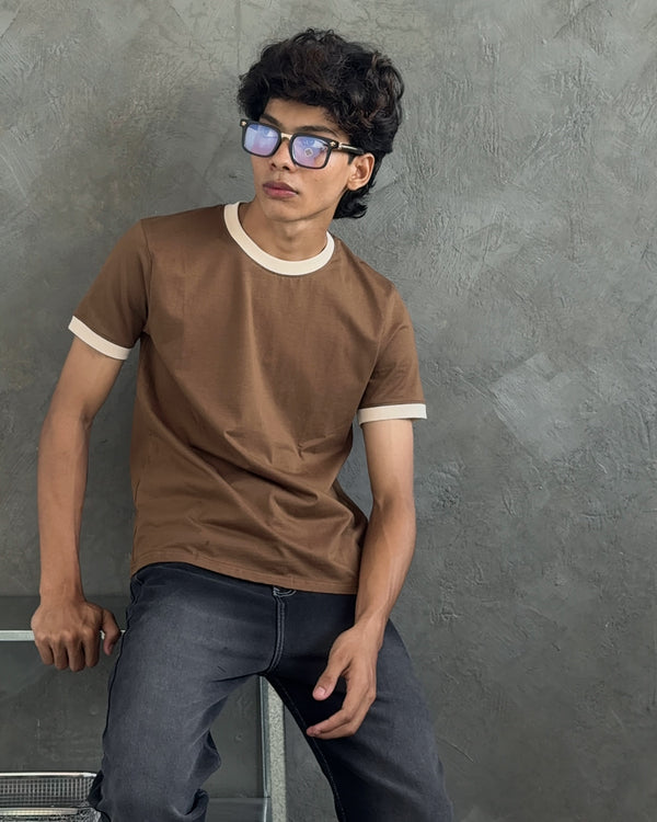 MOCHA RINGER TEE