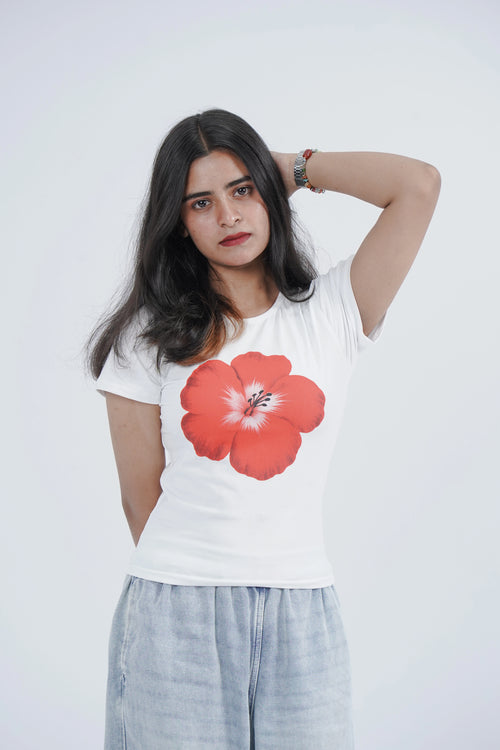 HOT HIBISCUS BABY TEE
