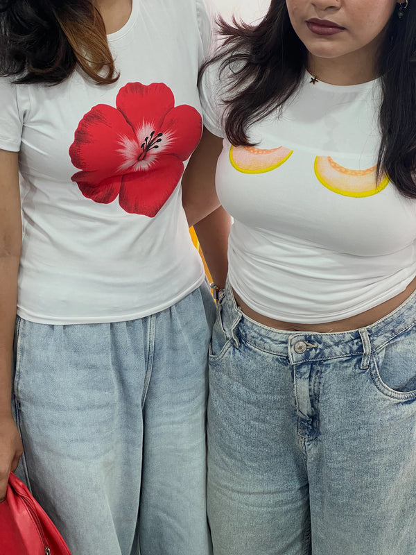 HOT HIBISCUS BABY TEE