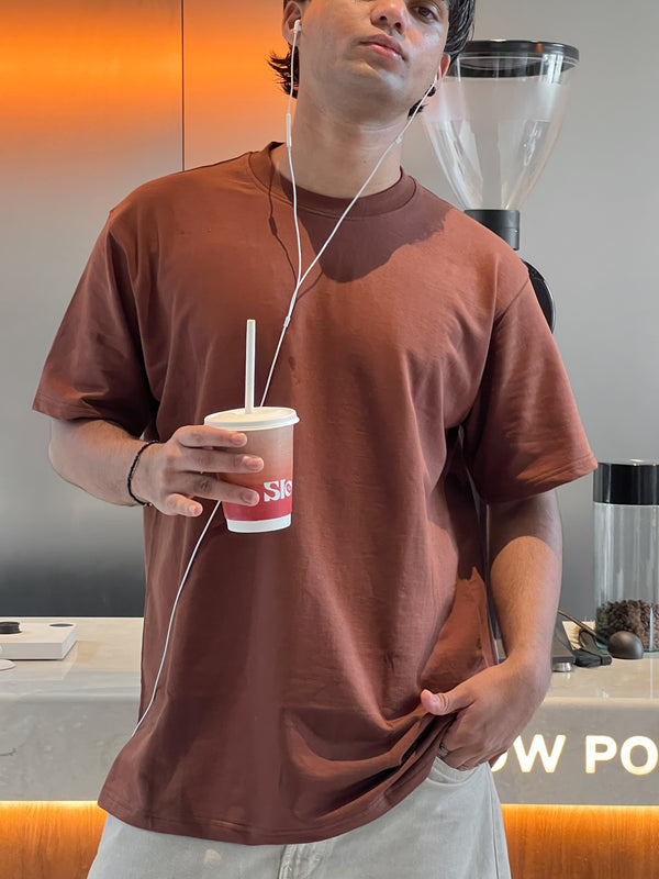 BROWN ESSENTIAL TEE
